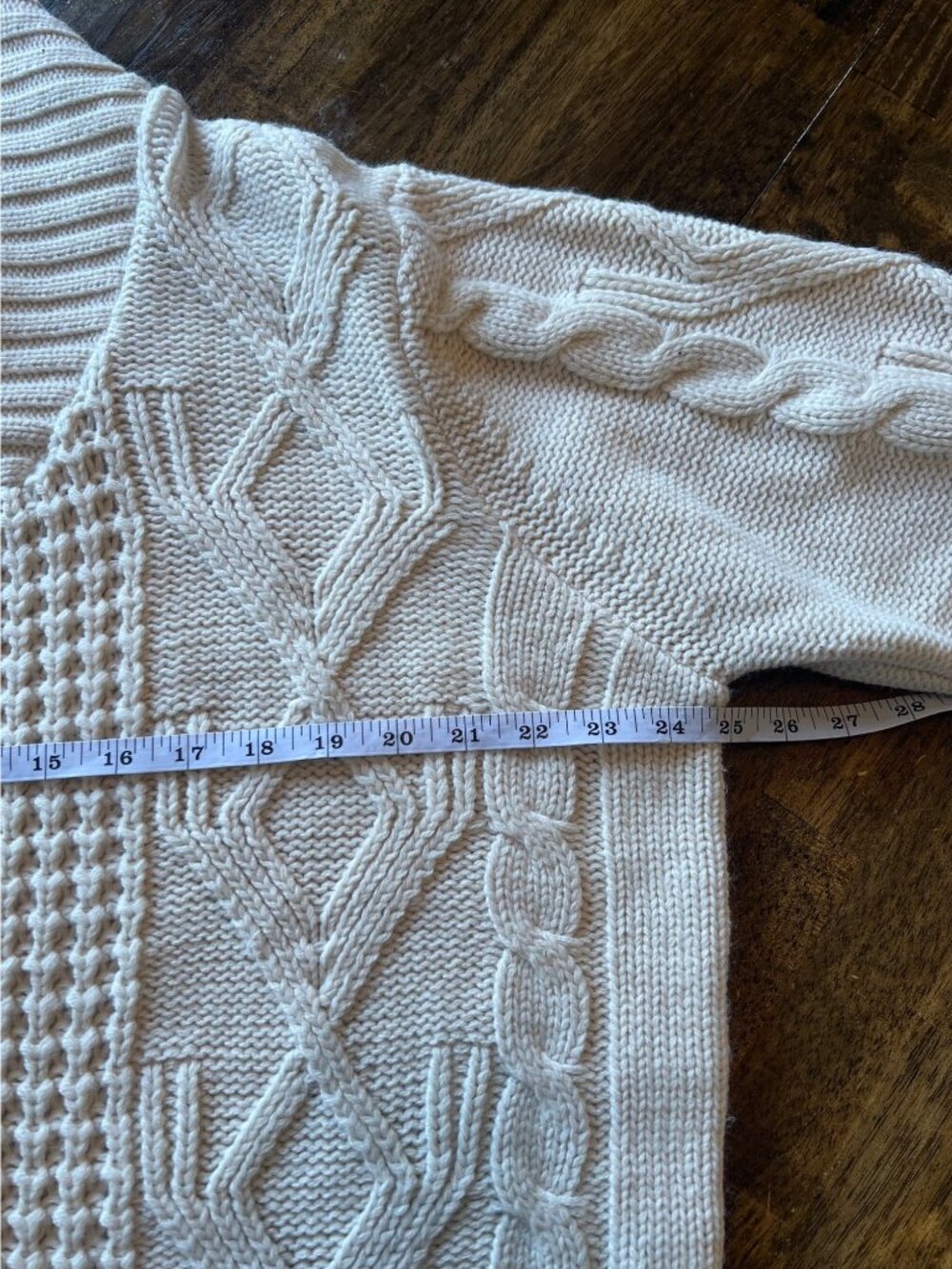 Weatherproof Cream Cable Knit Fishman Sweater Classic Holiday Winter Ski Medium - Picture 10 of 12